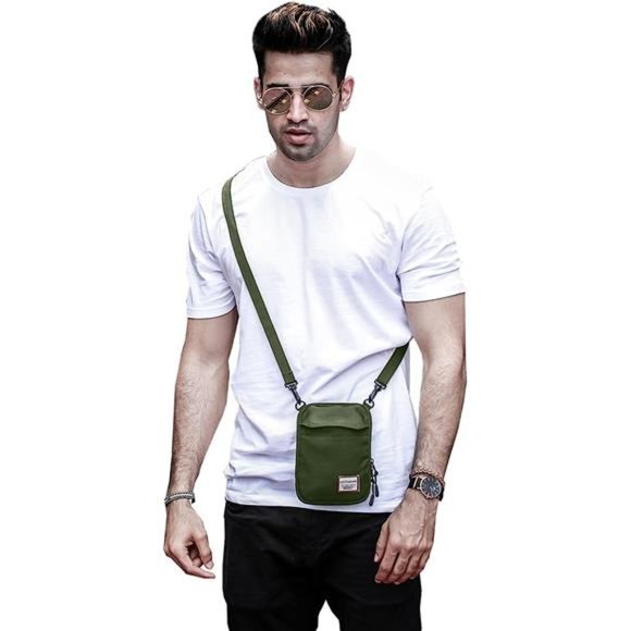Small Crossbody Bag for Men, Mini Messenger Bag Shoulder Bag for Phone Passport - Picture 1 of 7